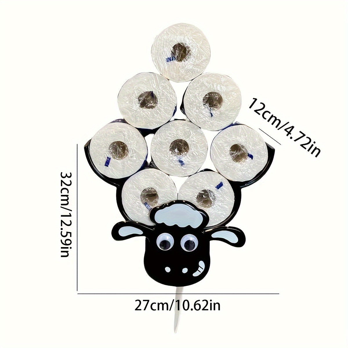 1Pc Animal-Shaped Wall-Mounted Plastic Tissue Holder, Multifunctional Toilet Paper Roll Storage Rack for Bathroom And Living Room Halloween, Christmas Decorations