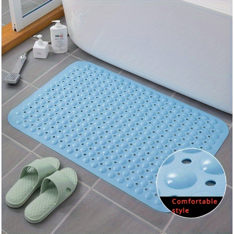 1pc Dolphin Massage Non-Slip PVC Shower Mat with Drainage Holes, Standard Size, Comfortable Suction Cup Floor Mat for Bathroom, Toilet, Hotel - Safety and Comfort Bath Accessory