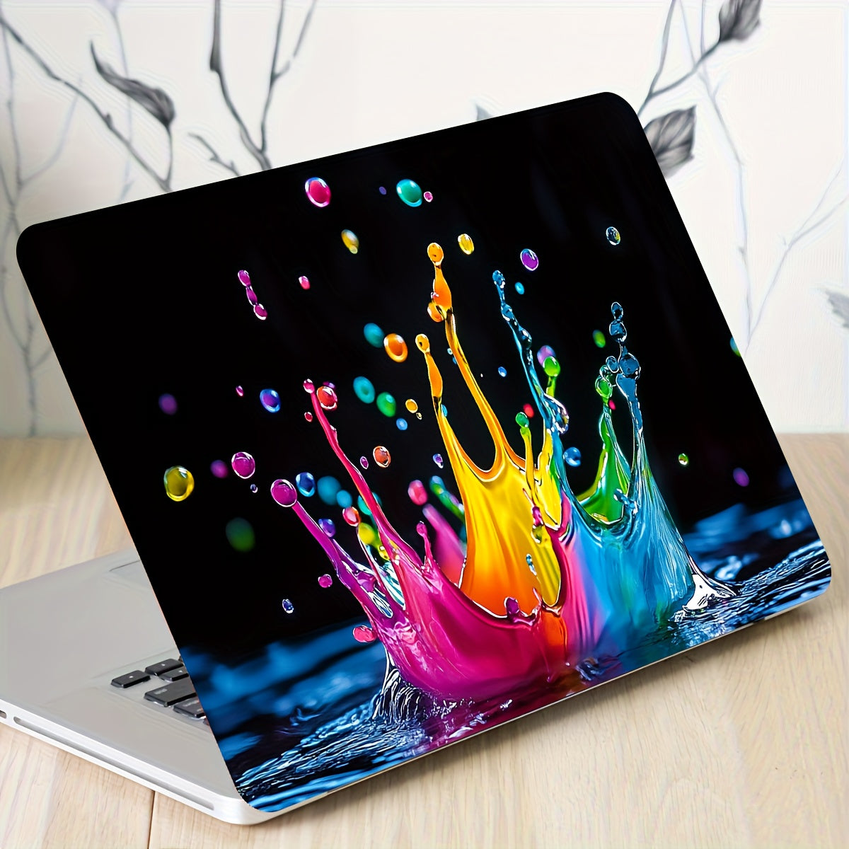 2pcs Vibrant Splash Art Laptop Decal Covers