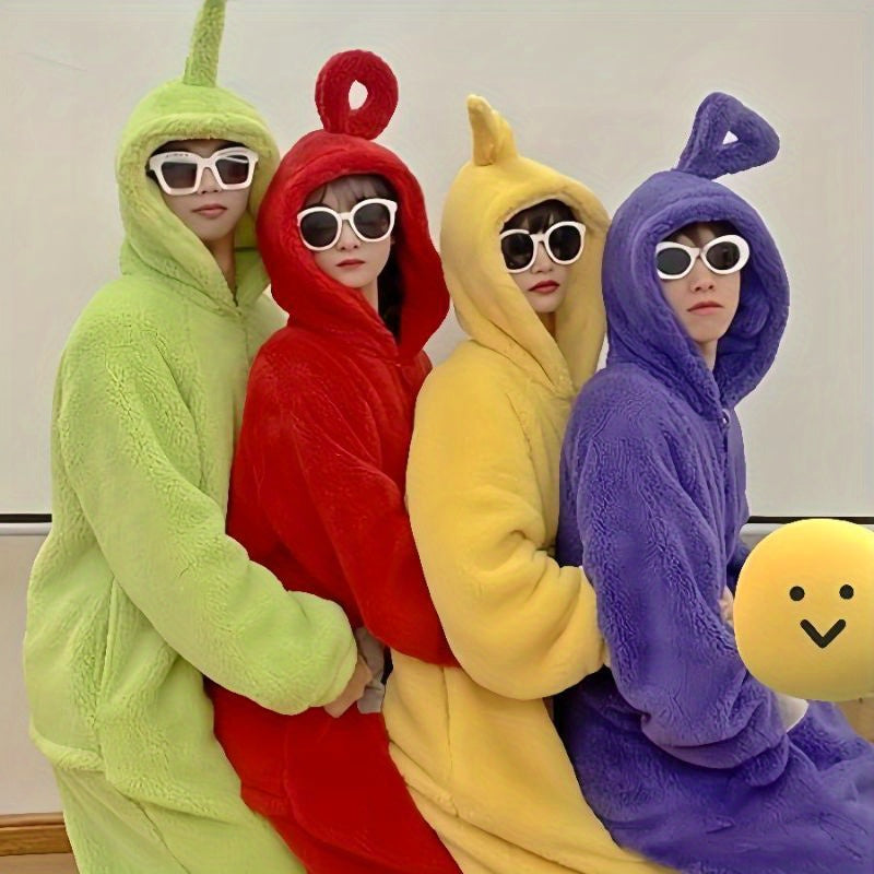1pc Antenna Youngsters Bathrobe, Easter Cartoon Cosplay Mini Robe, Super Soft Flannel Adult Pajamas, Cute Cartoon Antenna Youngsters Couple Bathrobe Towel Bathroom Supplies, Wash Cloths