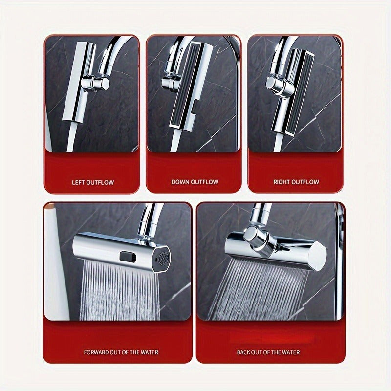 1pc Universal 3-Way Water Outlet Faucet Adapter, ABS Material, Easy Installation, No Electricity Needed, Bathroom Sink Accessory, Multi-Functional Dispenser