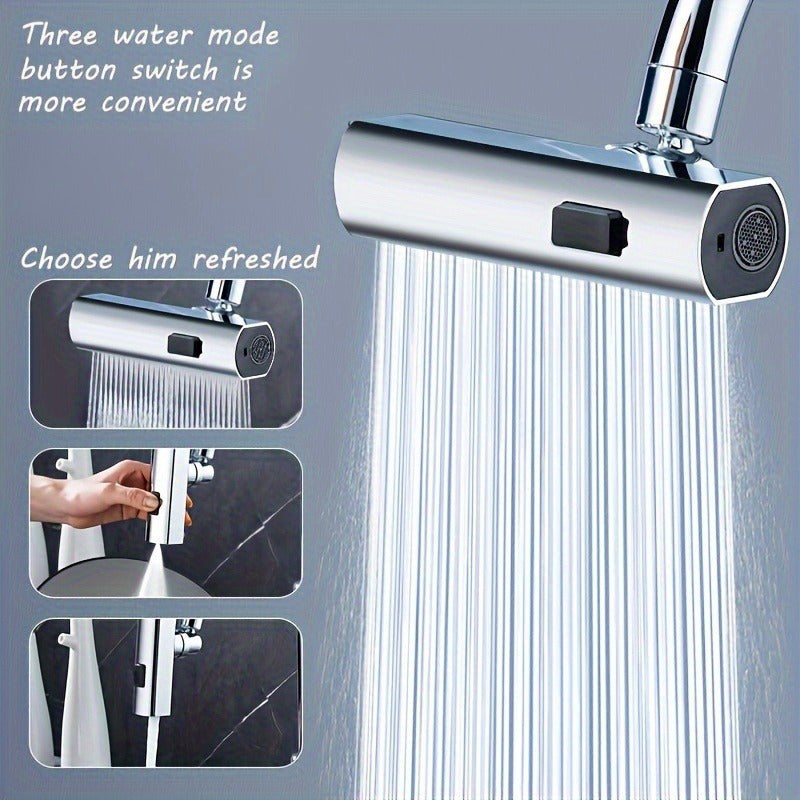1pc Universal 3-Way Water Outlet Faucet Adapter, ABS Material, Easy Installation, No Electricity Needed, Bathroom Sink Accessory, Multi-Functional Dispenser