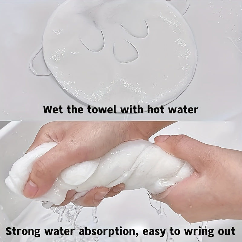 100% Cotton Round Facial Hot Compress Washcloth Mask, Super Absorbent Knit Fabric Towel with Space Theme, Contemporary Style for Beauty Skin Management, Spa and Home Bathroom Use - 34gsm