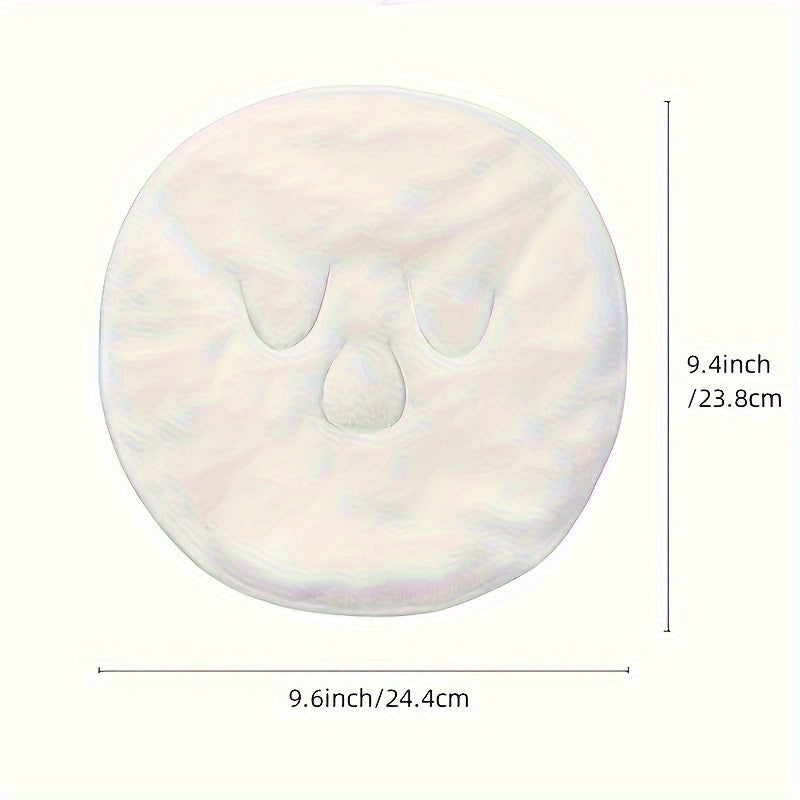 100% Cotton Round Facial Hot Compress Washcloth Mask, Super Absorbent Knit Fabric Towel with Space Theme, Contemporary Style for Beauty Skin Management, Spa and Home Bathroom Use - 34gsm
