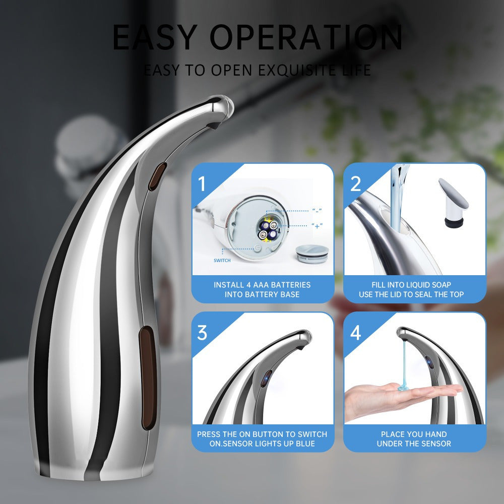 1 Automatic Soap Dispenser, & Battery-Powered, Reduced Contact for Health, Ideal for Bathroom and Home Use, Soap Dispenser|Modern Bathroom Accessory|Durable Plastic Dispenser
