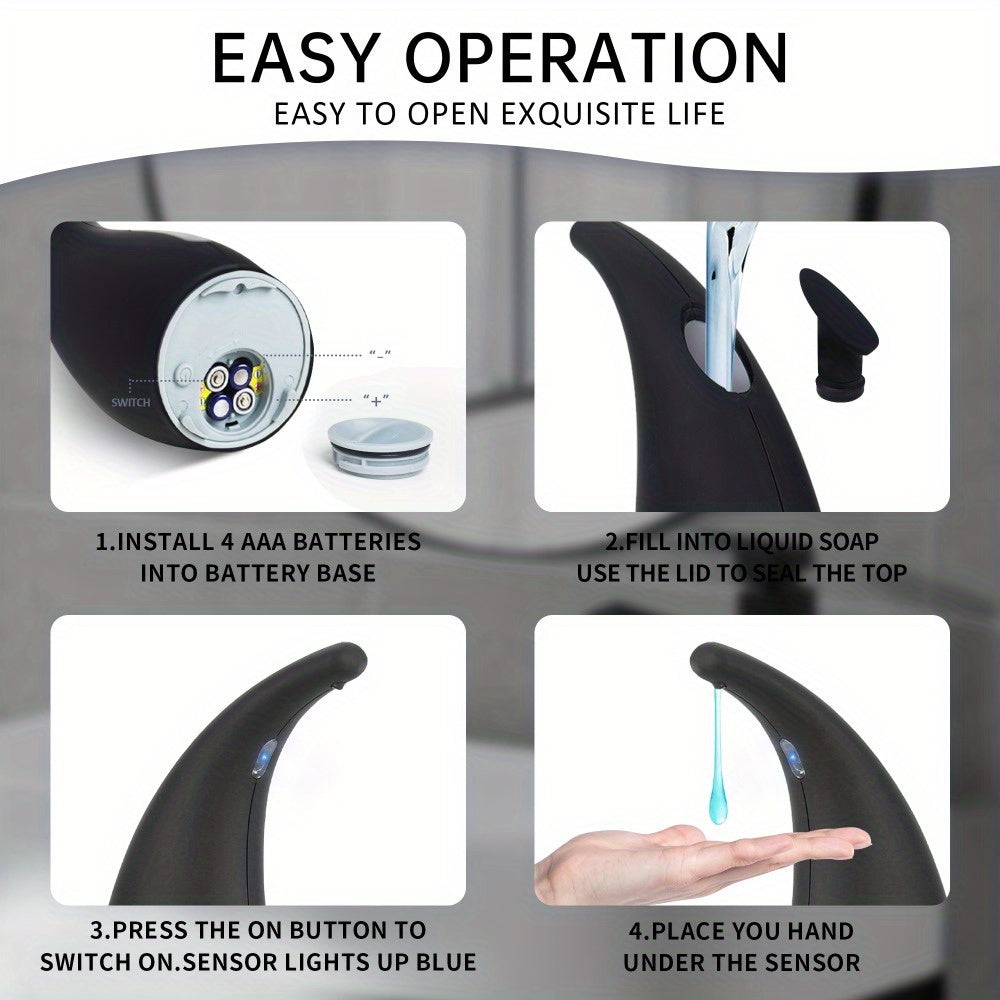 1 Automatic Soap Dispenser, & Battery-Powered, Reduced Contact for Health, Ideal for Bathroom and Home Use, Soap Dispenser|Modern Bathroom Accessory|Durable Plastic Dispenser