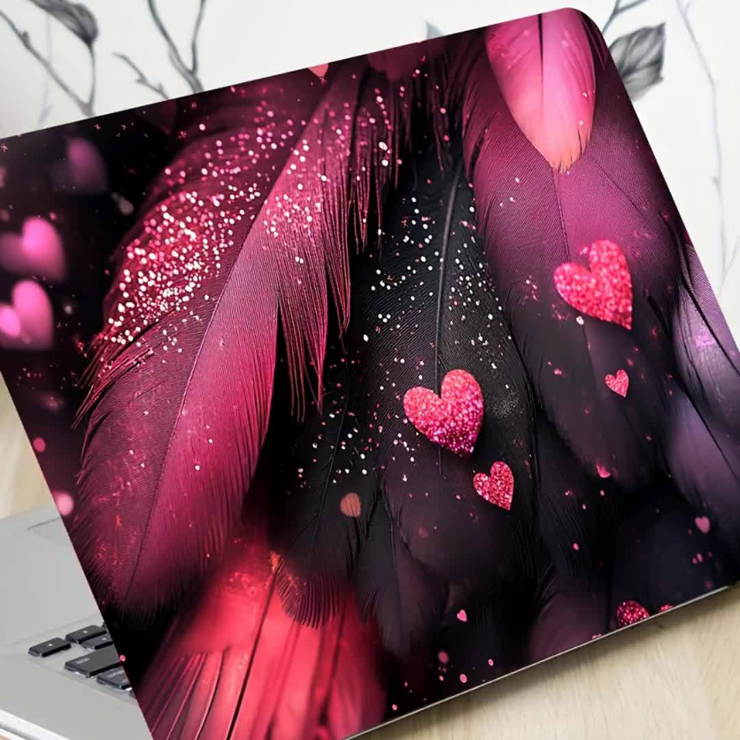 Vinyl Laptop Shell Love Feather Stickers, 2pcs/Set,