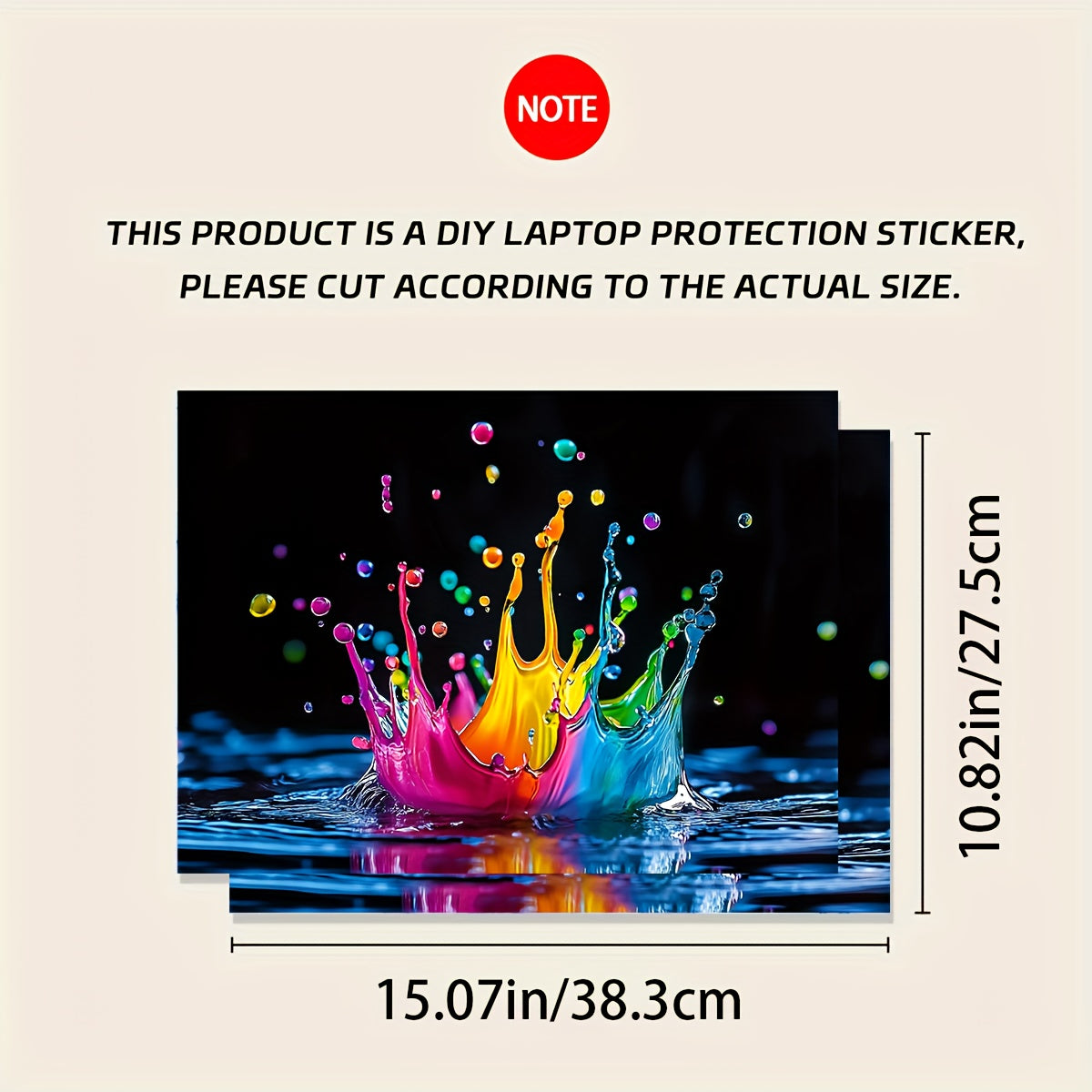 2pcs Vibrant Splash Art Laptop Decal Covers
