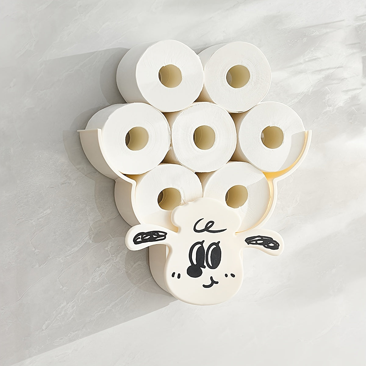 1Pc Animal-Shaped Wall-Mounted Plastic Tissue Holder, Multifunctional Toilet Paper Roll Storage Rack for Bathroom And Living Room Halloween, Christmas Decorations