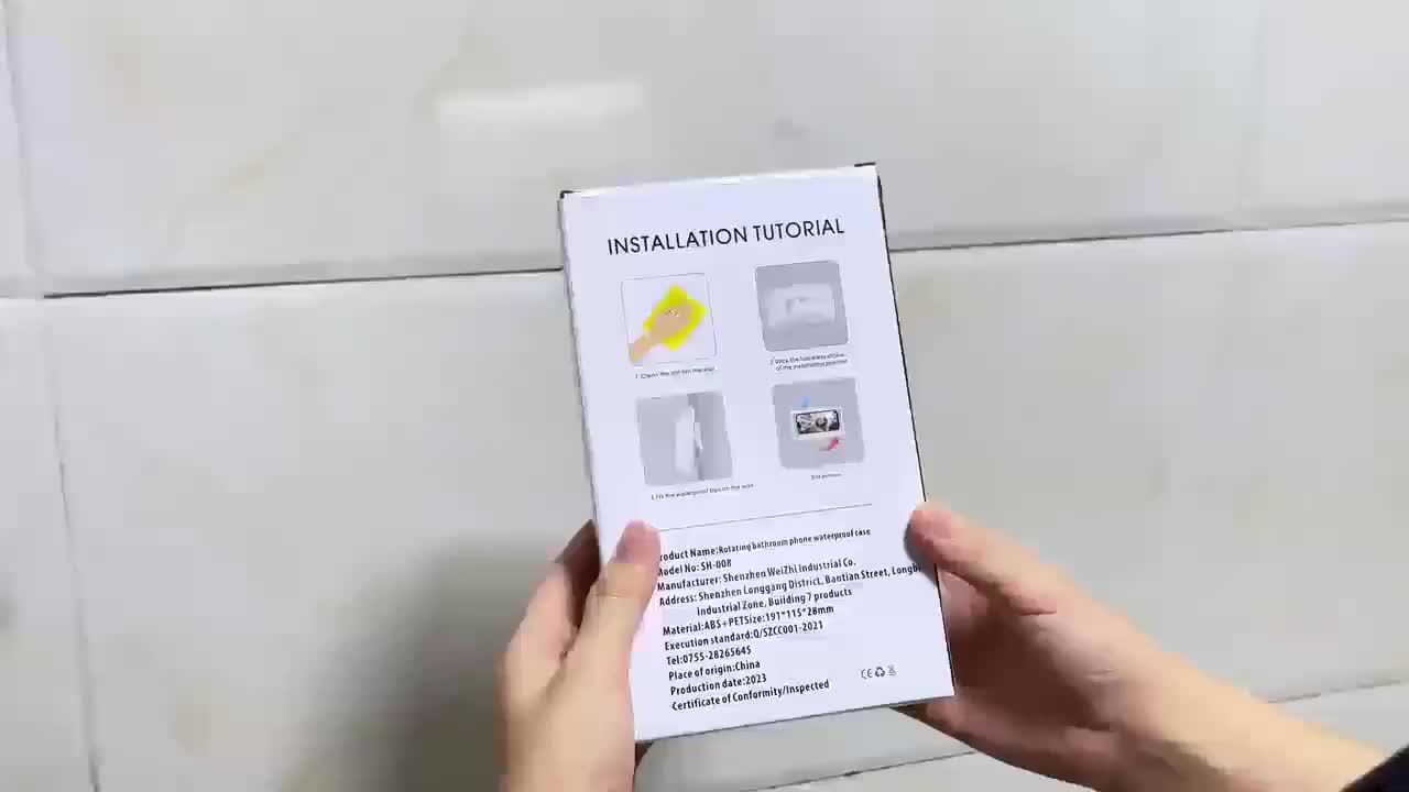 Support de téléphone de douche étanche en ABS avec écran tactile rotatif à 360°,