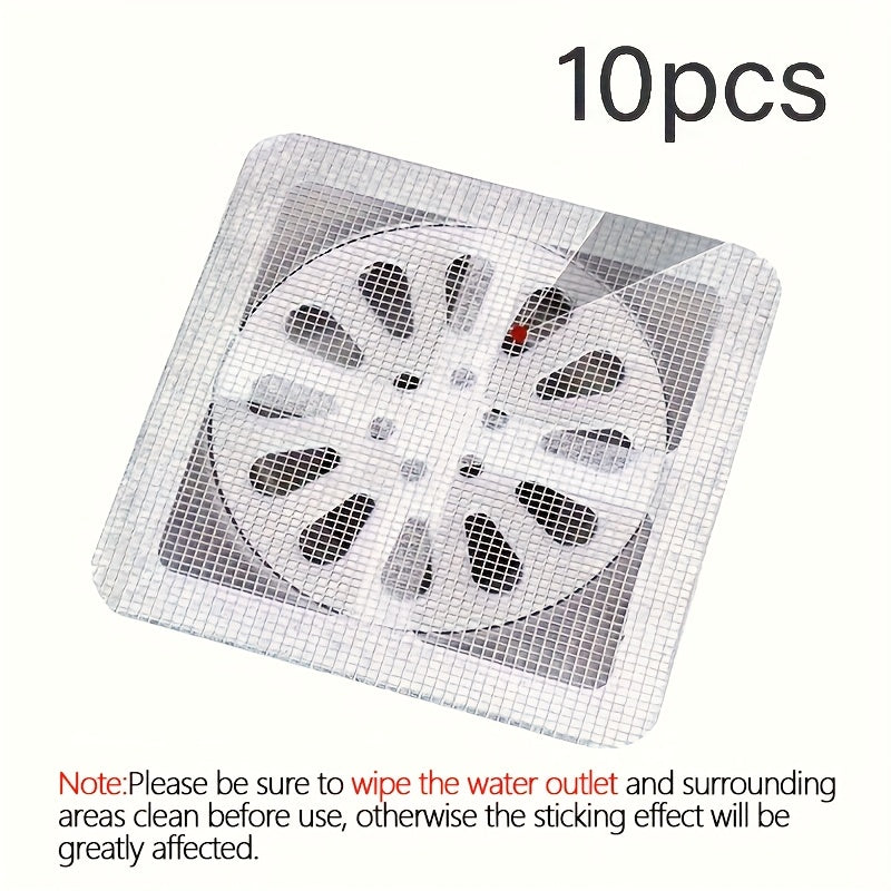 10pcs bathroom hair filter hair screen Toilet sewer filter Kitchen anti-clogging anti-insect self-adhesive floor drain sticker.