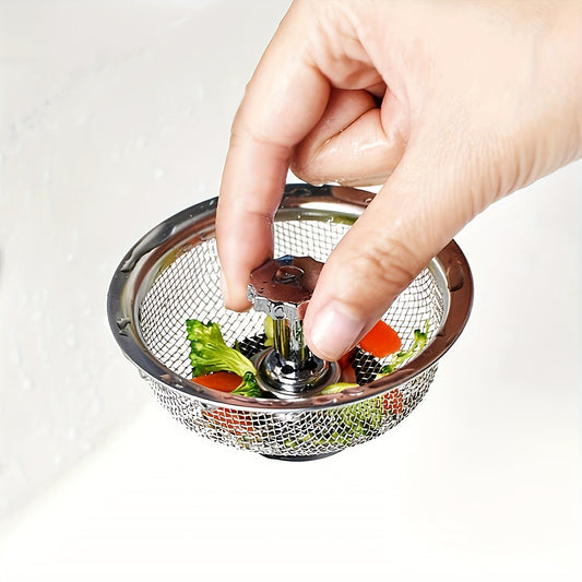 Stainless Steel Kitchen Sink Strainer - 8.13cm & 5.33cm Mesh, Non-Clogging for Bathroom, Washroom & Vanity