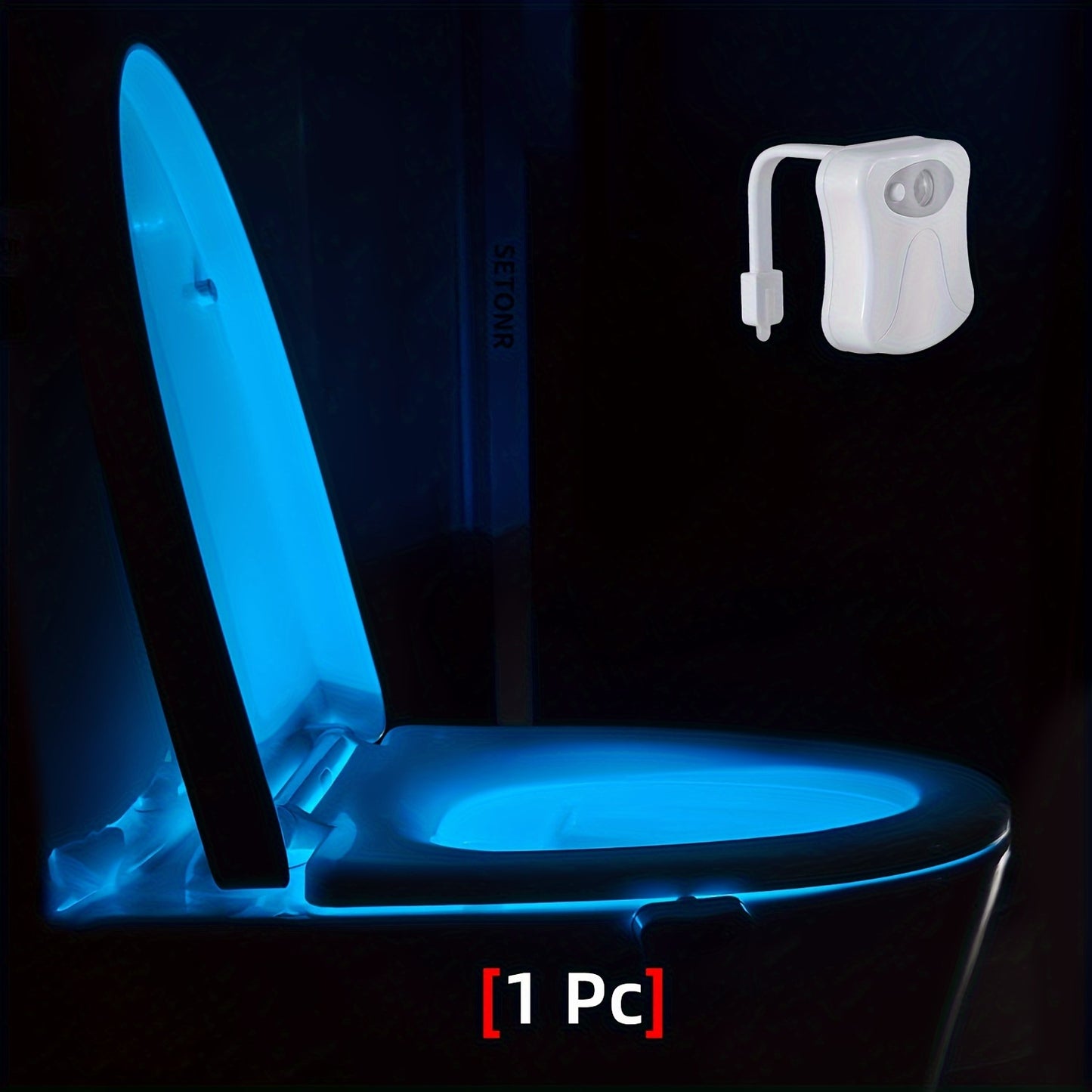 Setonr 1pc 16 Colors Human Motion Sensor Toilet Light Inside Toilet Bowl Bathroom LED Night Light for Toilet Bowl Christmas Gift