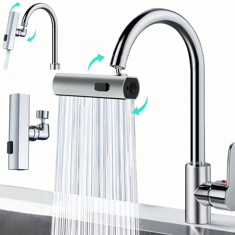 1pc Universal 3-Way Water Outlet Faucet Adapter, ABS Material, Easy Installation, No Electricity Needed, Bathroom Sink Accessory, Multi-Functional Dispenser