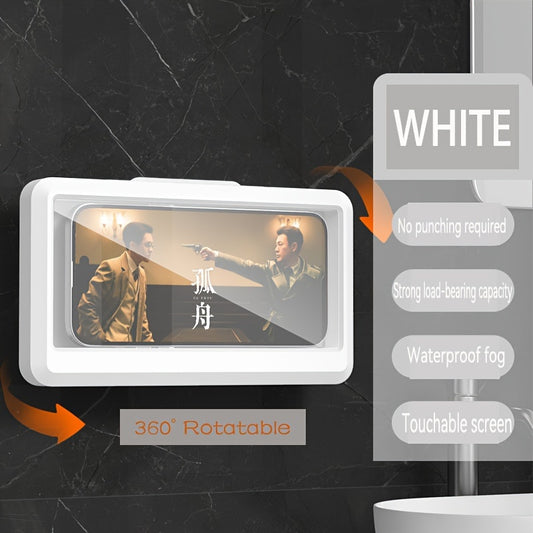 Support de téléphone de douche étanche en ABS avec écran tactile rotatif à 360°,