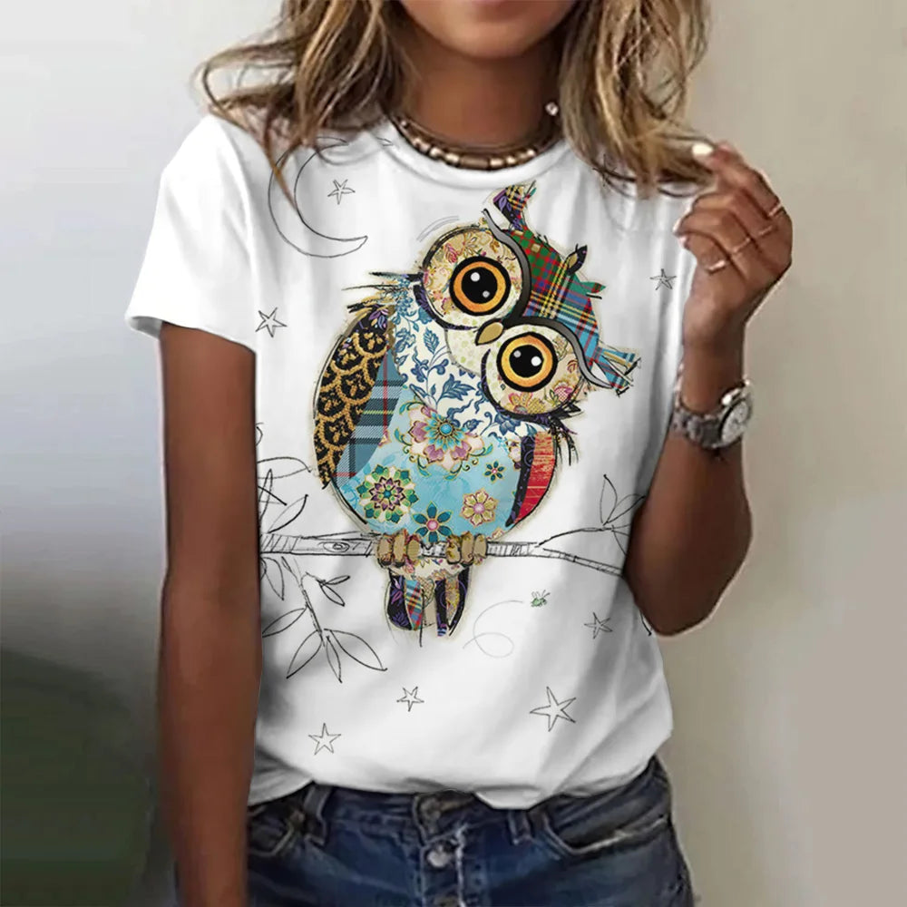 T-shirt manches courtes pour femmes, estival et à la mode, avec imprimé graphique 3D de théâtre