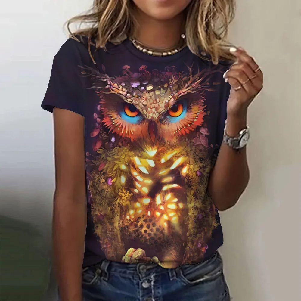 T-shirt manches courtes pour femmes, estival et à la mode, avec imprimé graphique 3D de théâtre