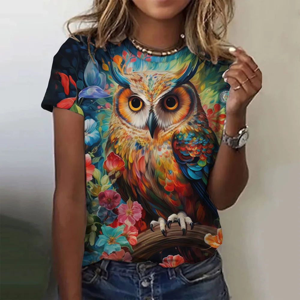 T-shirt manches courtes pour femmes, estival et à la mode, avec imprimé graphique 3D de théâtre