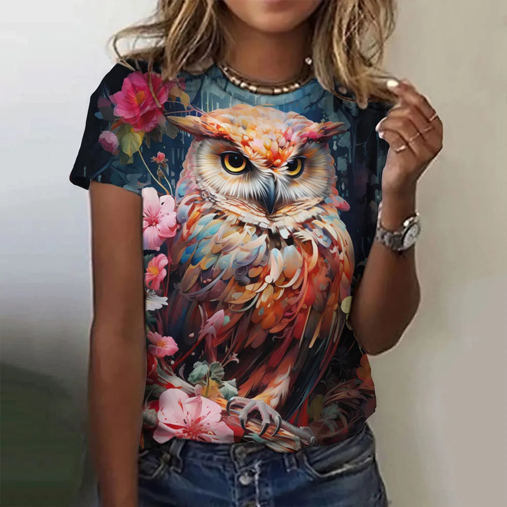 T-shirt manches courtes pour femmes, estival et à la mode, avec imprimé graphique 3D de théâtre