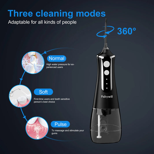 Fairywill-Irrigateur Oral Portable, Hydropulseur Dentaire