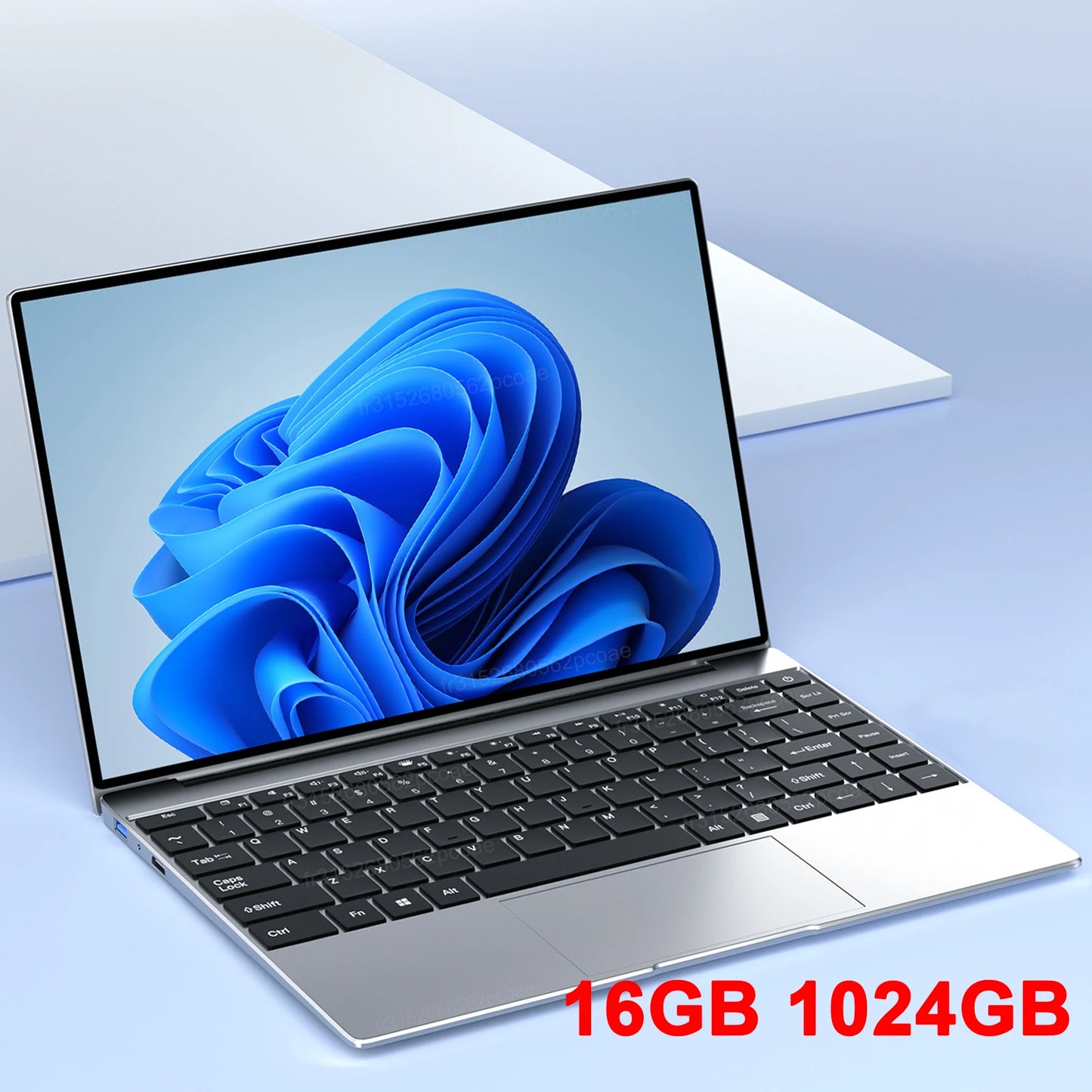 Ordinateur portable ultra fin de 14.1 pouces, 16 Go de RAM, 2 To de SSD, Intel Nino 00, Windows 11 Pro, Notebook Gamer, 1920*1080 Display Office Study Computer