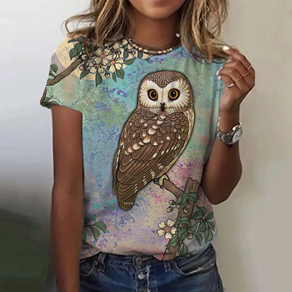 T-shirt manches courtes pour femmes, estival et à la mode, avec imprimé graphique 3D de théâtre