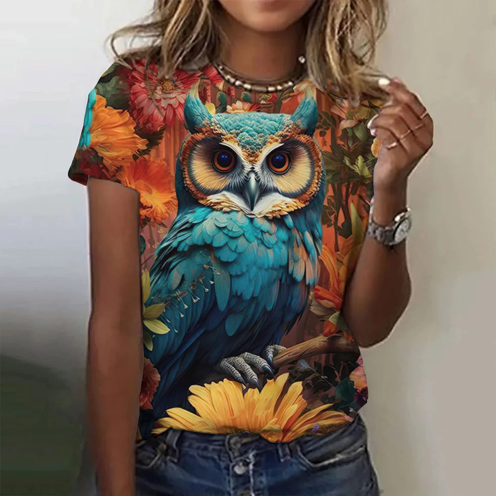 T-shirt manches courtes pour femmes, estival et à la mode, avec imprimé graphique 3D de théâtre