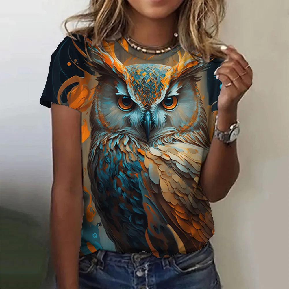 T-shirt manches courtes pour femmes, estival et à la mode, avec imprimé graphique 3D de théâtre