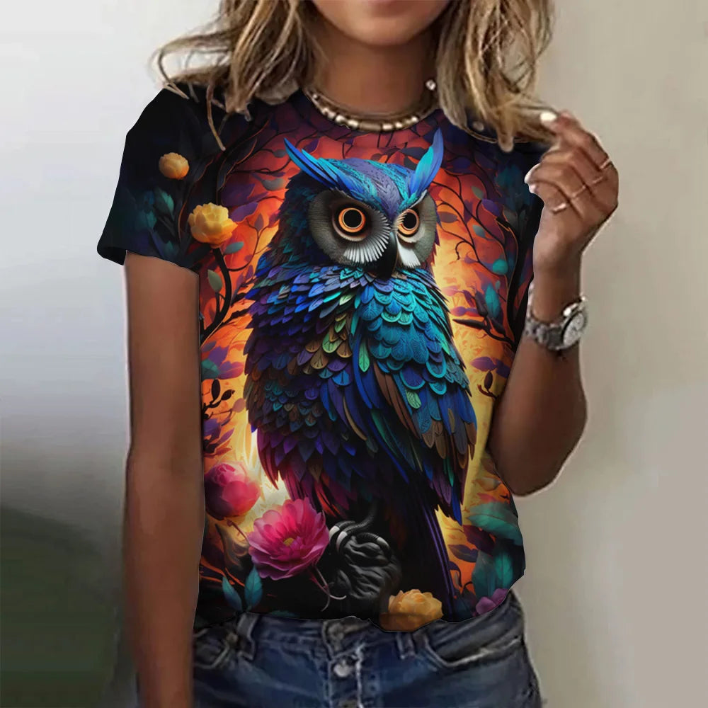 T-shirt manches courtes pour femmes, estival et à la mode, avec imprimé graphique 3D de théâtre