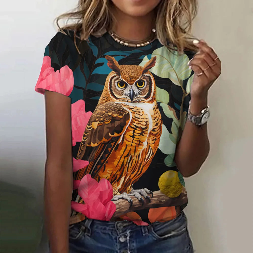 T-shirt manches courtes pour femmes, estival et à la mode, avec imprimé graphique 3D de théâtre