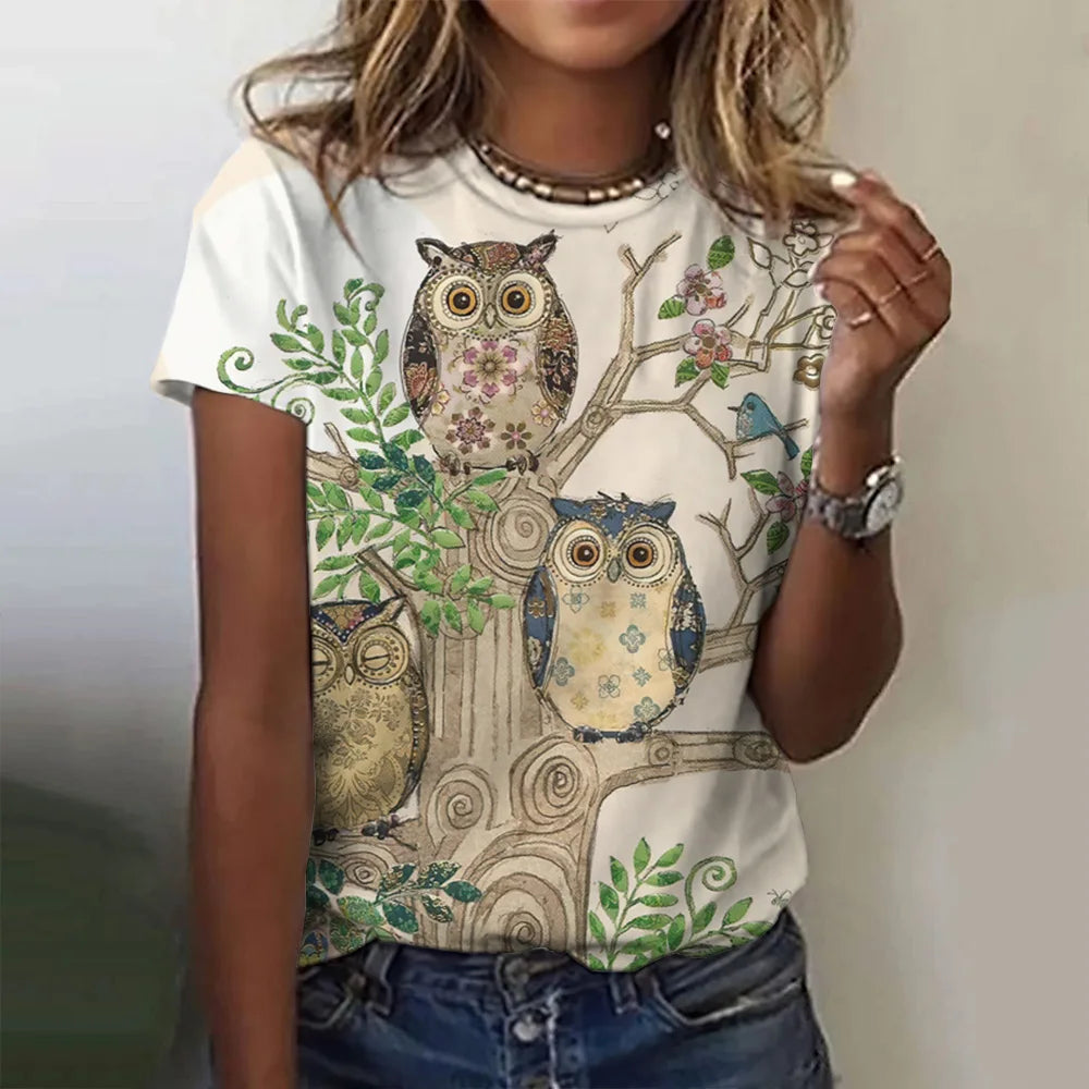 T-shirt manches courtes pour femmes, estival et à la mode, avec imprimé graphique 3D de théâtre