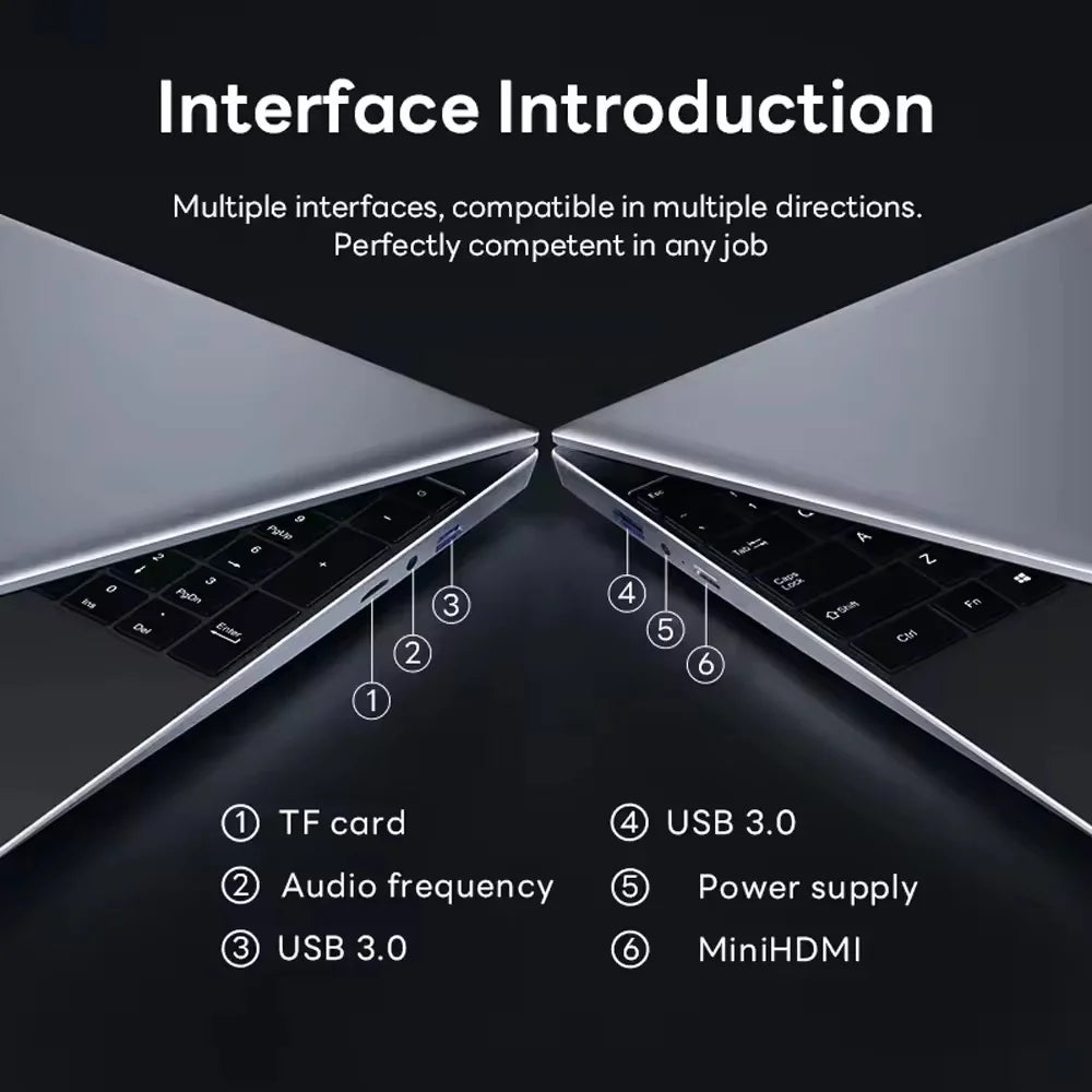 15.6 "Windows 11 Pro ordinateurs portables Intel Celeron N4000 16GB RAM 1 to SSD ordinateurs portables ordinateur de bureau PC déverrouiller par empreinte digitale ordinateur portable
