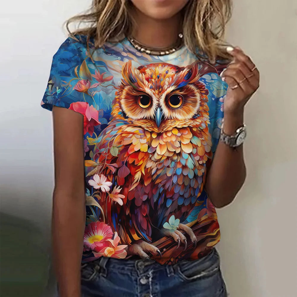T-shirt manches courtes pour femmes, estival et à la mode, avec imprimé graphique 3D de théâtre