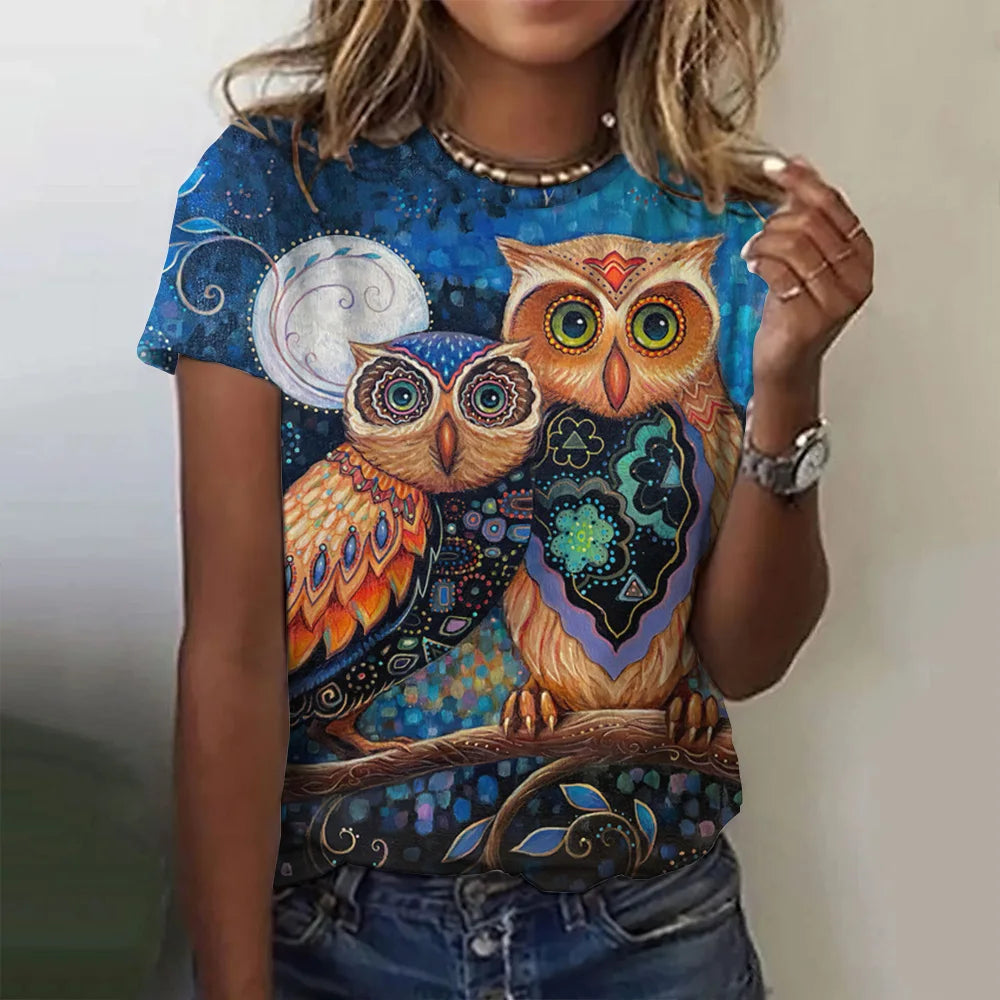 T-shirt manches courtes pour femmes, estival et à la mode, avec imprimé graphique 3D de théâtre