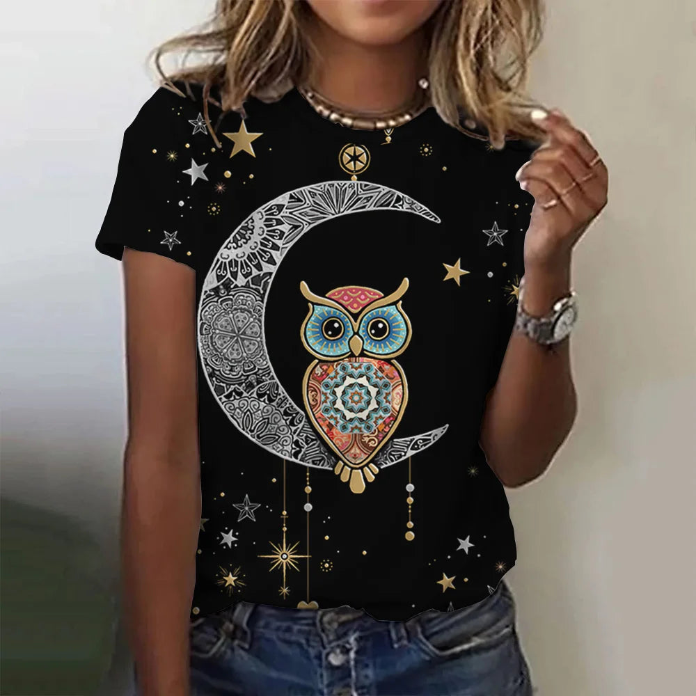 T-shirt manches courtes pour femmes, estival et à la mode, avec imprimé graphique 3D de théâtre