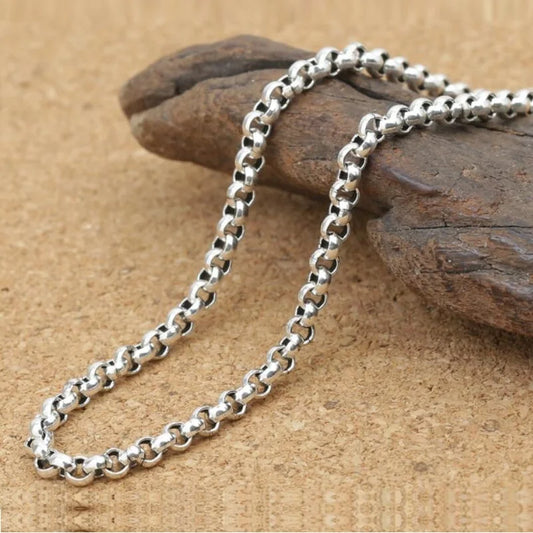 Unibabe – chaîne à maillons toriques en argent pur de 3mm d'épaisseur, collier S925, chaîne de pull, bijoux en argent Sterling 925