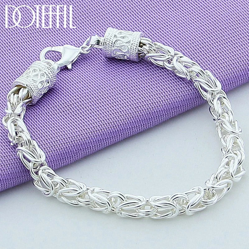 DOTEFFIL 925 argent Sterling/or 18K fermoir à homard Bracelet pour femme homme mode mariage fiançailles bijoux