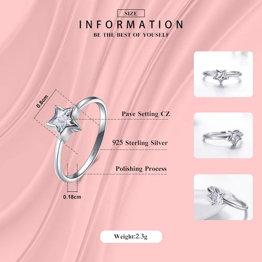 Modian-Bague étoile en argent regardé 2021 pour femme, bijoux en zircone cubique, matiques simples, cadeau élégant, mode authentique, contre-indiqué, nouveau, 925