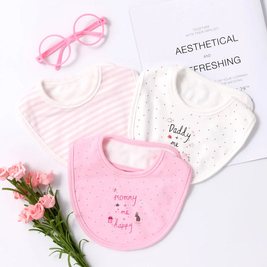 Bavoirs en coton pour bébés, Lot de 3 pièces, serviette de salive pour nouveau-nés, filles et garçons, tissu pour rots, bavoirs, accessoires pour bébés