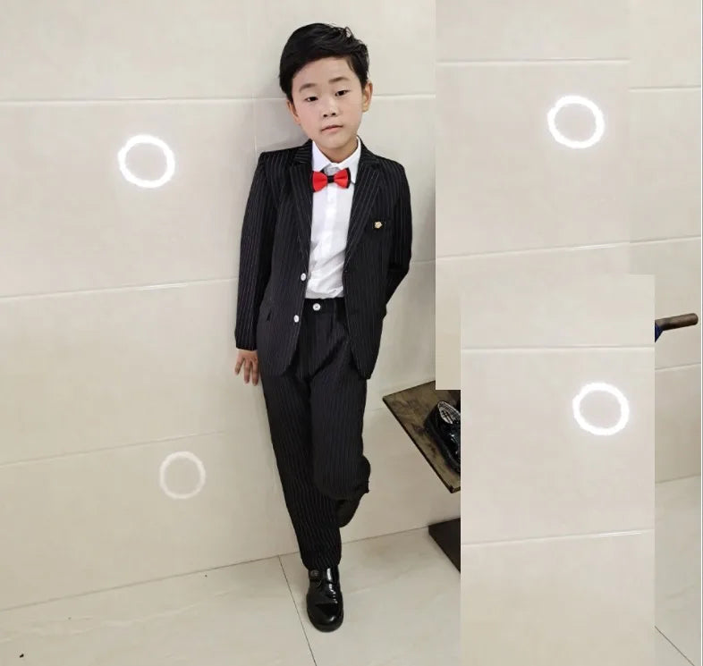 Robe d'uniforme scolaire pour garçons, olympiques d'anniversaire formels pour mariages, pantalons blazer, ensembles de vêtements pour enfants, fête de gentleman, 2 pièces, F64