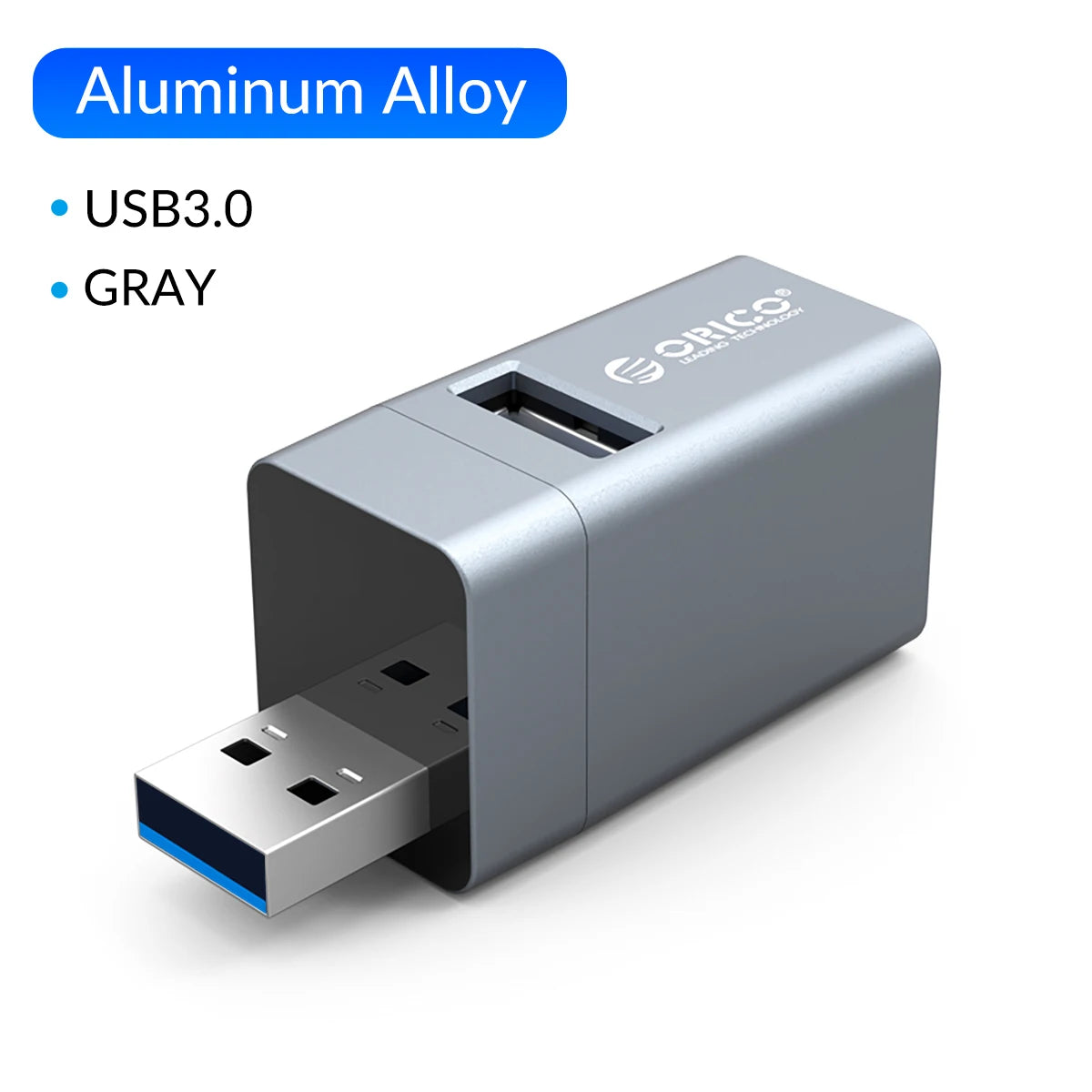 ORICO – Mini Hub séparateur USB 3.0 3 en 1, haute vitesse, 3 ports USB étendus, pour ordinateur de bureau, PC portable, lecteur gratuit