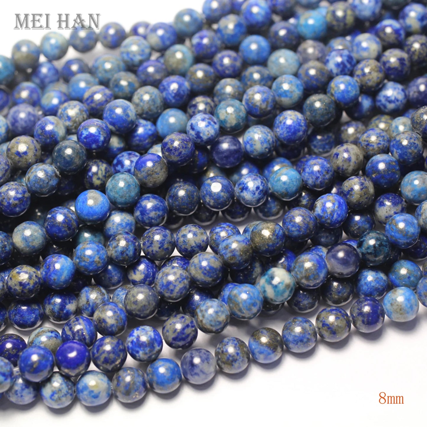 Meihan Lapis Lazuli naturel perles rondes lisses en vrac 6-12mm fournitures de fabrication de bijoux en vrac pour la conception de bracelets bricolage