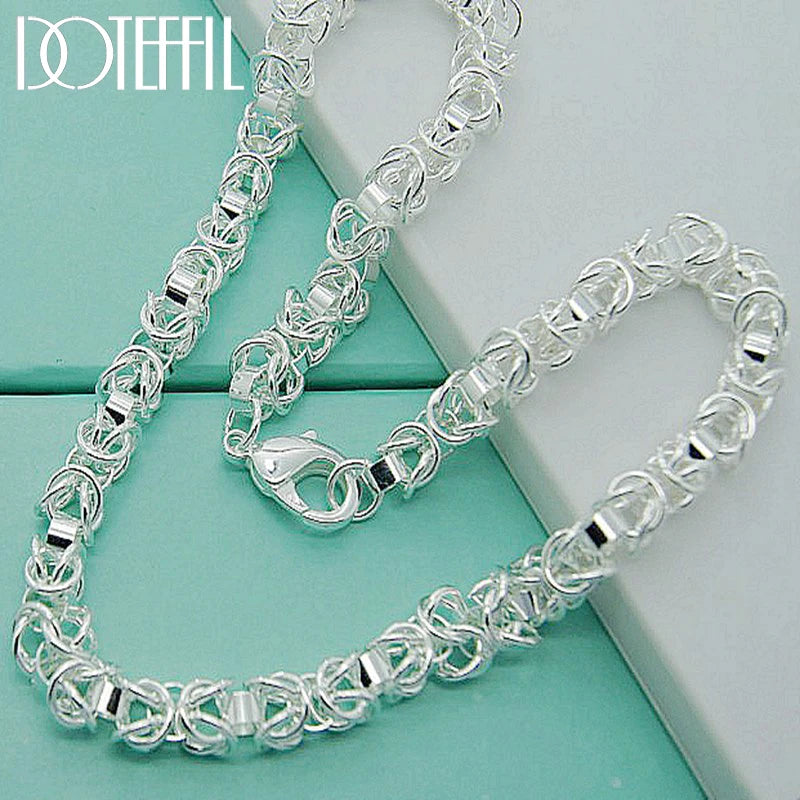 DOTEFFIL 925 argent Sterling 7mm 20 pouces chaîne colliers pour hommes femmes mode déclaration collier bijoux de fête