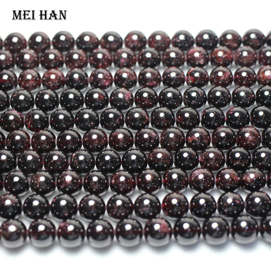 Meihan – perles rondes en grenat rouge naturel, pour bijoux, bracelet, pierre de naissance, symbole d'équilibre de fidélité, cadeau de vacances idéal