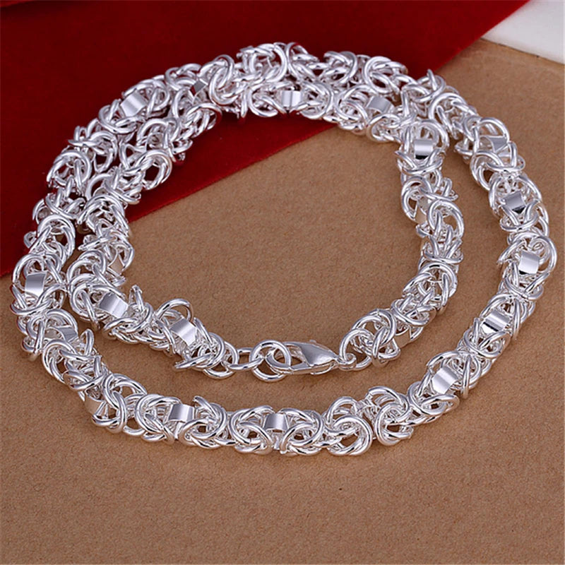 DOTEFFIL 925 argent Sterling 7mm 20 pouces chaîne colliers pour hommes femmes mode déclaration collier bijoux de fête