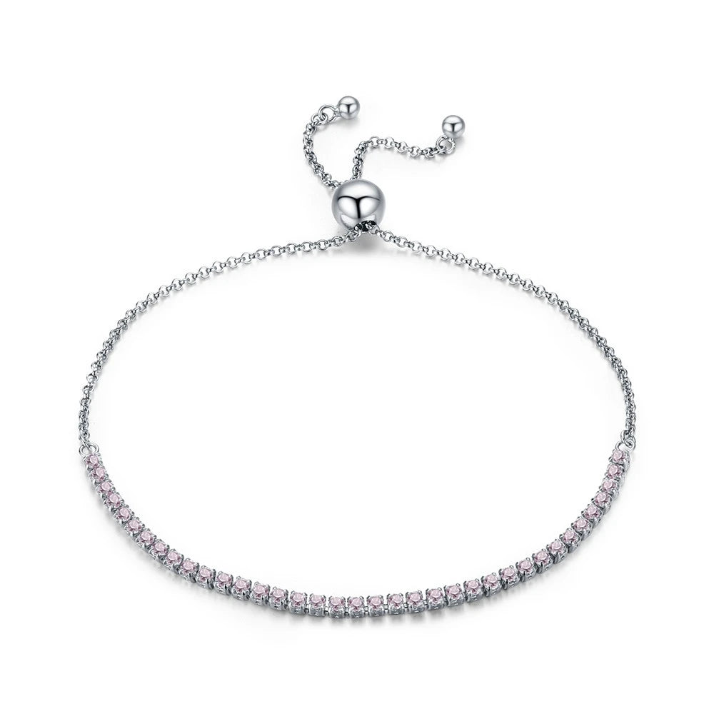 BAMOER – Bracelet de Tennis classique plaqué or 14 carats pour femmes, Bracelet coulissant réglable en argent Sterling 925, bijoux cadeau de mariage