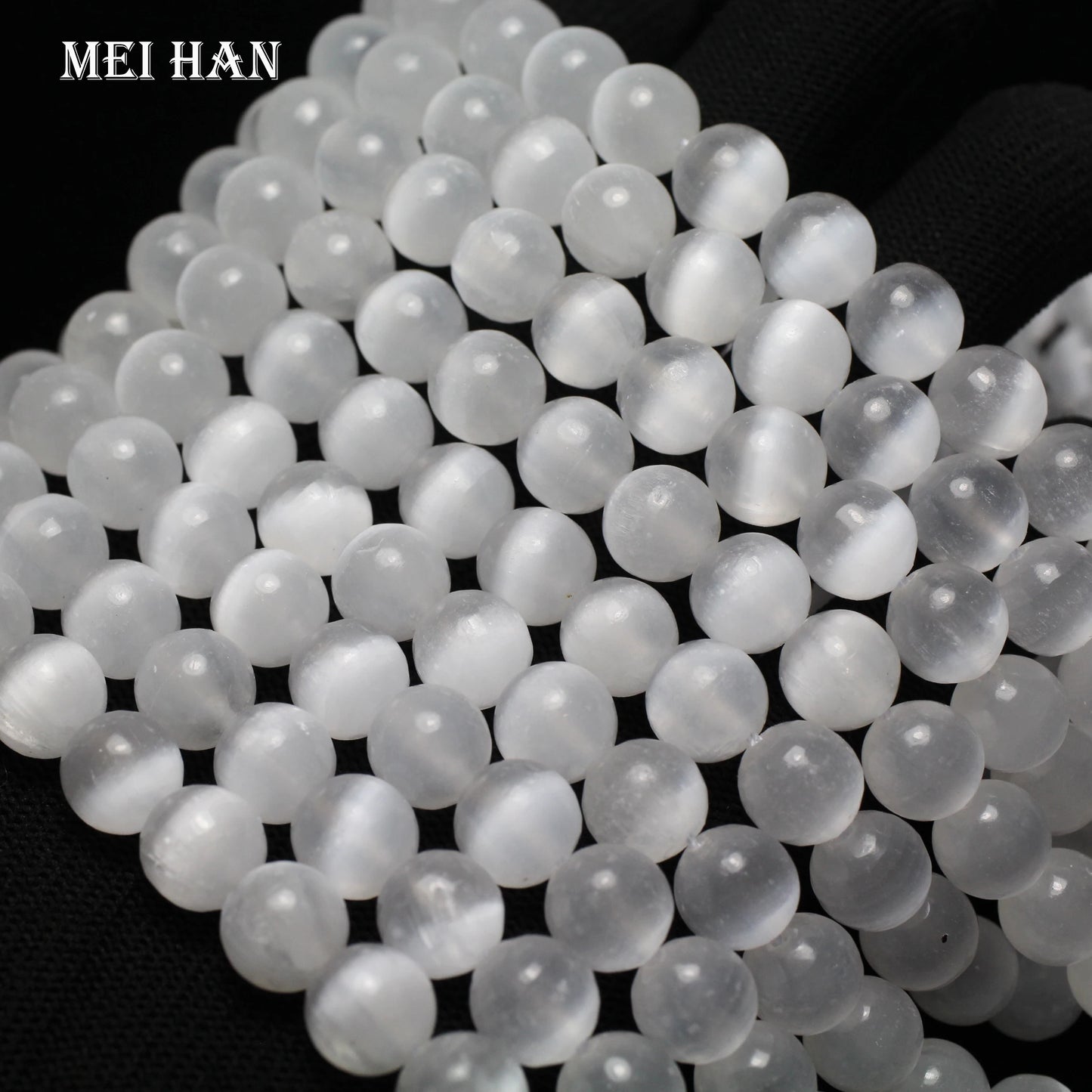 Meihan – perles de Calcite en sélénite blanche naturelle, rondes et lisses, amples, pour la fabrication de bijoux, bricolage, 8mm/10mm
