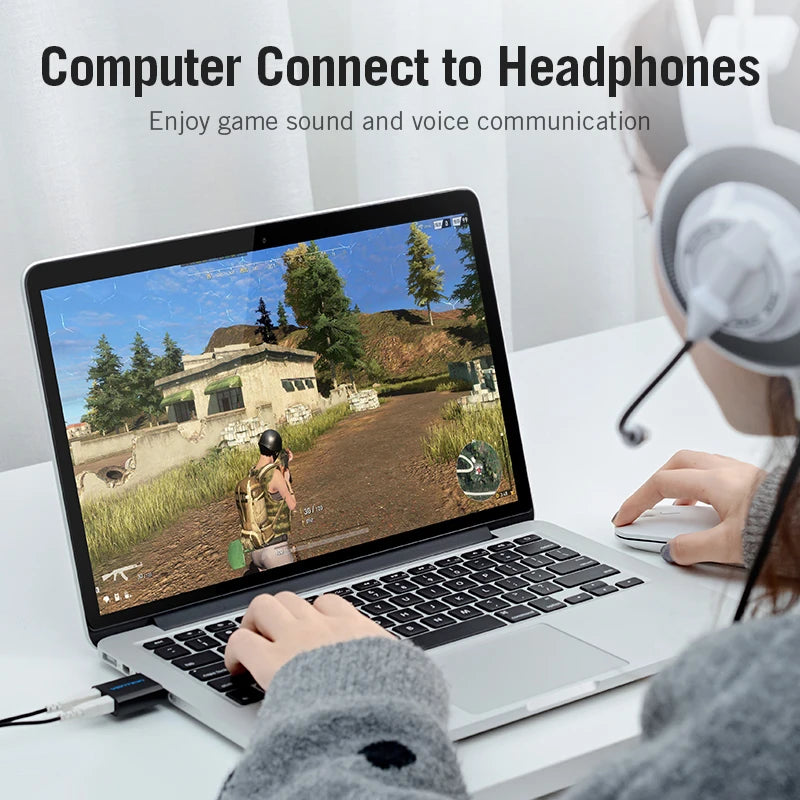 VENTION – Carte son externe USB avec sorties microphone et casque
