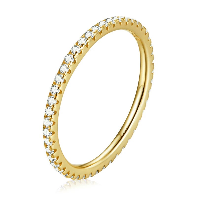 WOSTU – bagues en argent Sterling 100% véritable pour femmes, bijoux de fiançailles, géométriques simples, rondes, empilables, CQR066