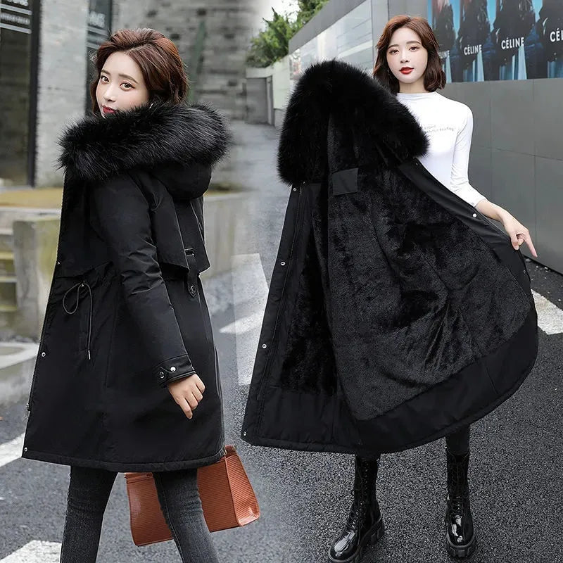 IOQRCJV 2024 veste d'hiver femmes Parkas chaud col de fourrure